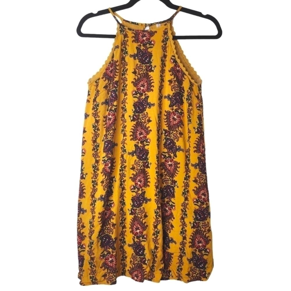 Xhilaration Marigold Paisley Floral Print Dress Size XS